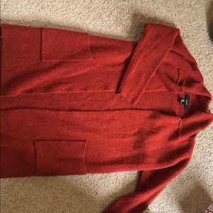 Rust red cardigan sweater